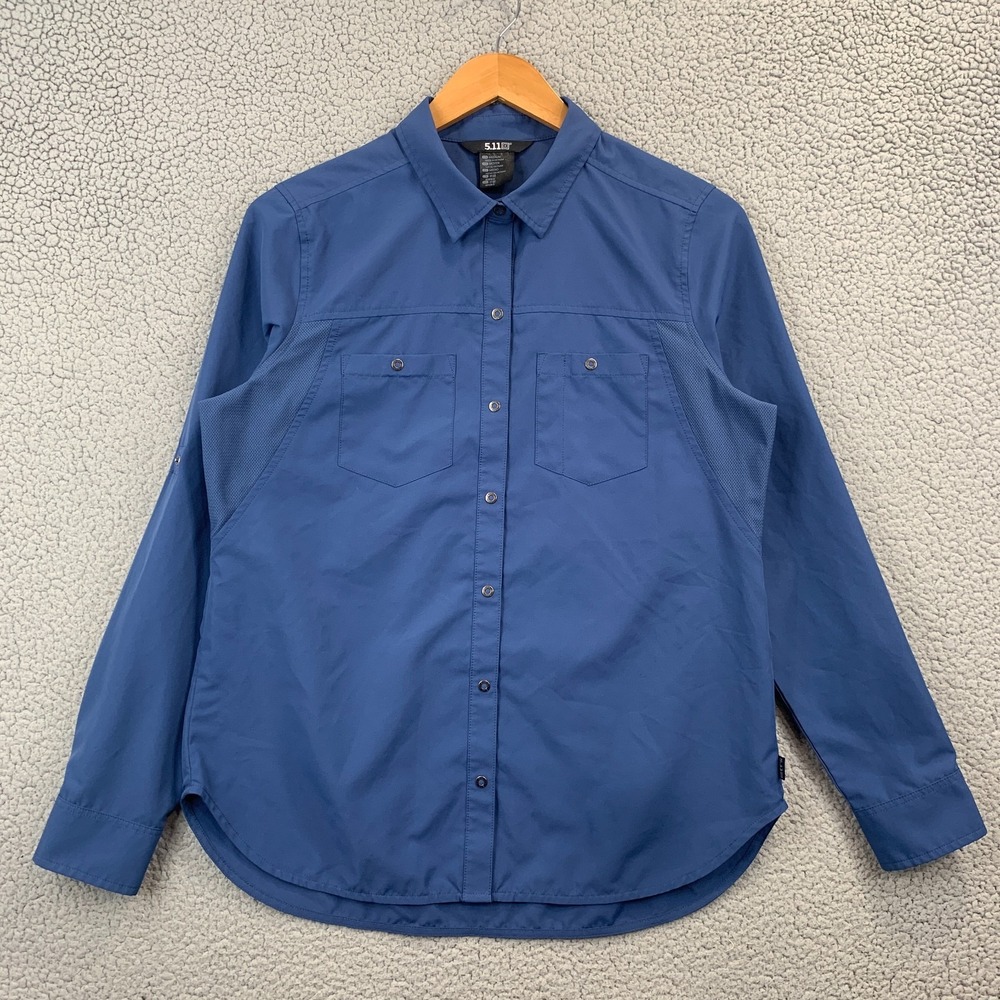 5.11 Tactical Snap Shirt Long Sleeve Blue Performance Stretch Mens Size Medium